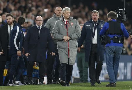 Britain Football Soccer - Crystal Palace v Arsenal - Premier League - Selhurst Park - 10/4/17 Arsenal manager Arsene Wenger looks dejected after the match Action Images via Reuters / Matthew Childs Livepic