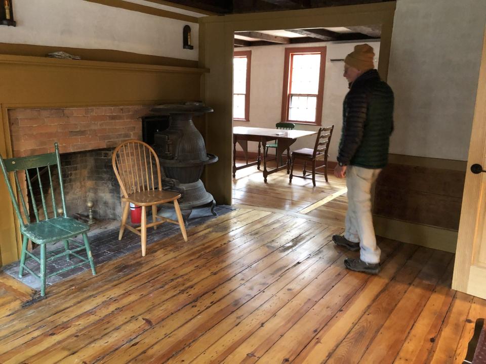 Lawrence Furbish provides a tour of the historic Sweat-Moring Home on School Street in Sanford, Maine, on Jan. 4, 2024.