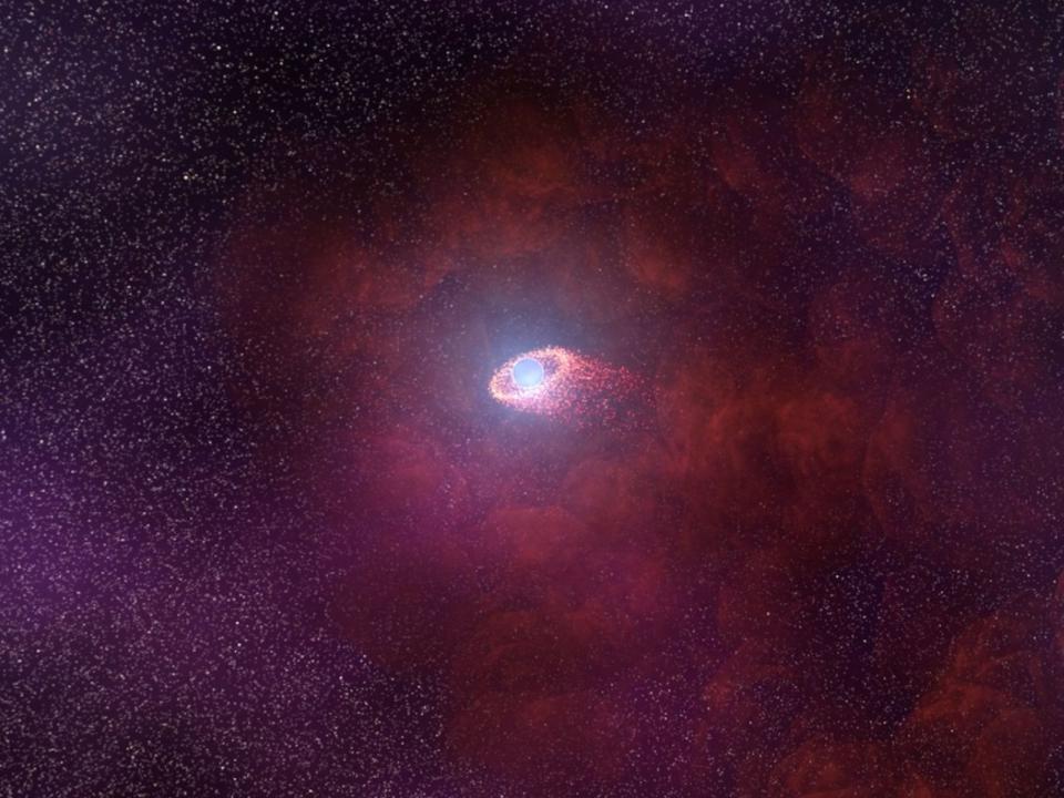 The infrared light being emitted through pulsar wind Pic: NASA