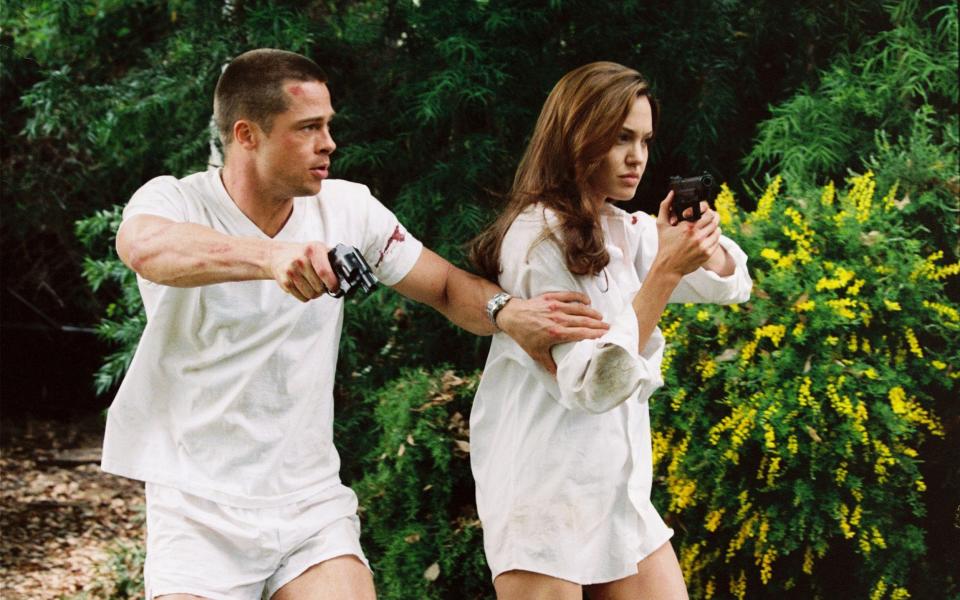 Brad Pitt and Angelina Jolie in Mr & Mrs Smith