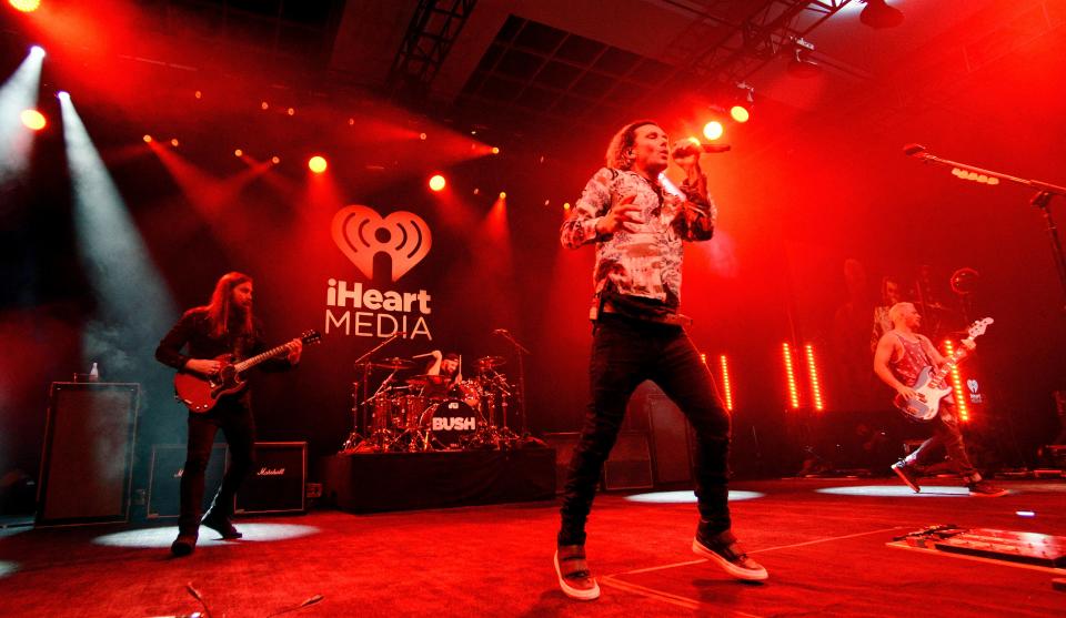 Chris Traynor, Robin Goodridge, Gavin Rossdale and Corey Britz of Bush perform at an intimate event hosted by iHeartMedia during the ANA Masters of Marketing on October 3, 2019 in Orlando, Florida. 