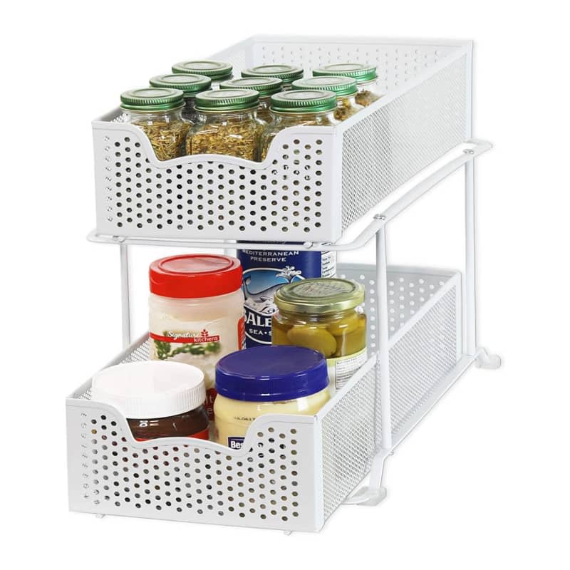 SimpleHouseware 2-Tier Sliding Basket Organizer