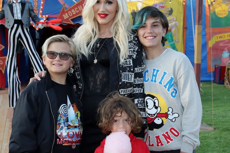 Gwen Stefani junto a los tres niños que tuvo con Gavin Rossdale: Kingston, Zuma y Apollo