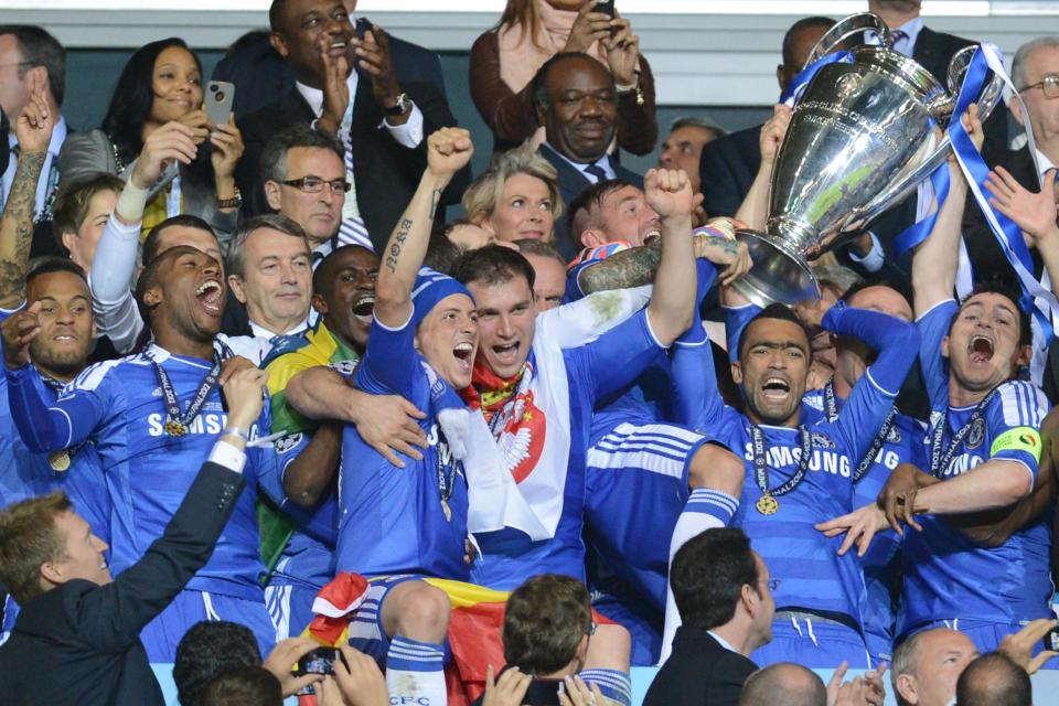 Mission: Chelsea's triumph in 2012 can inspire them to beat Bayern in the second leg, says Mount  Photo: AFP