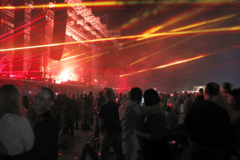 Jean-Michel Jarre's concert to raise awareness of the receding of the Dead Sea features his trademark elements like lasers, smoke and giant screens