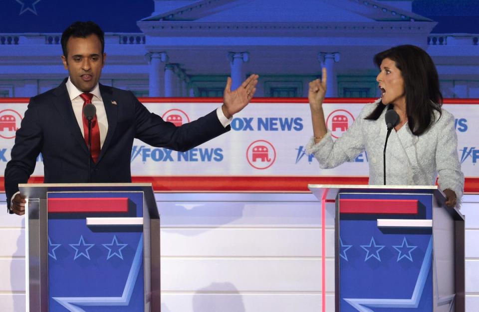 Ramaswamy and Haley clash over foreign policy during the first Republican candidates’ debate (Getty Images)