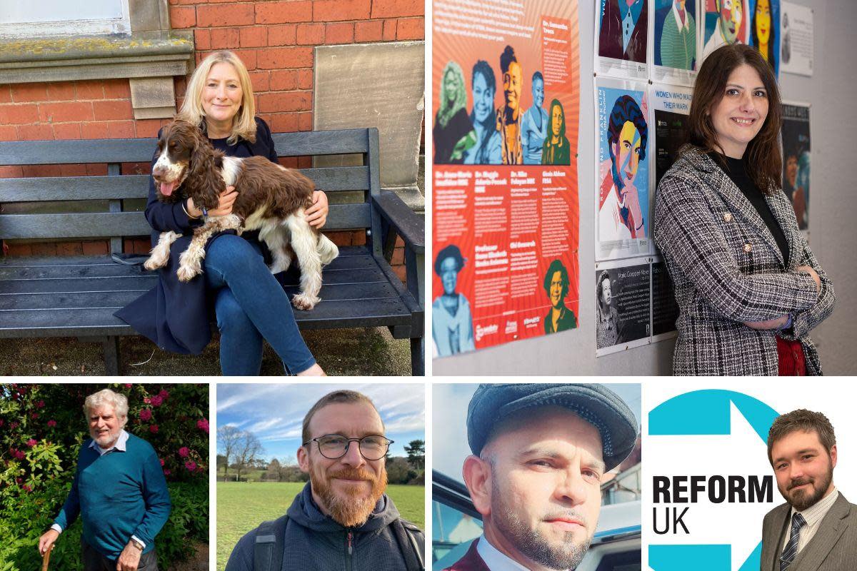 Stourbridge general election candidates - top l-r - Suzanne Webb (Conservative), Labour's Cat Eccles,, and below l-r Chris Bramall (Lib Dems), Stephen Price (Greens), Ramzan Mohammed (Independent) and Reform UK's Richard Shaw <i>(Image: Handout images)</i>