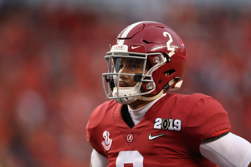 Alabama transfer Jalen Hurts has won the Oklahoma starting QB job and is on 2020 NFL draft radars. (Getty Images)