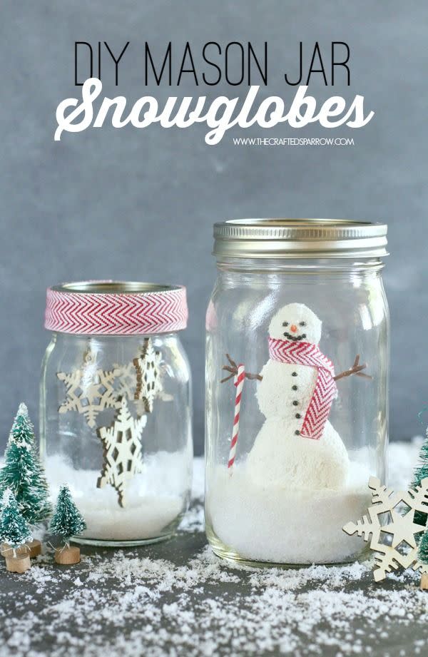 DIY Mason Jar Snow Globes