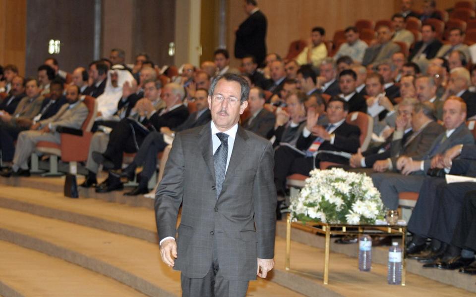Fawaz Akhras, chairman of the British-Syrian Society and father of Syria's First Lady Asma al-Assad, attends the opening session of the Syrian Banking Conference in Damascus, in 2004 - Credit: LOUAI BESHARA/AFP/Getty Images