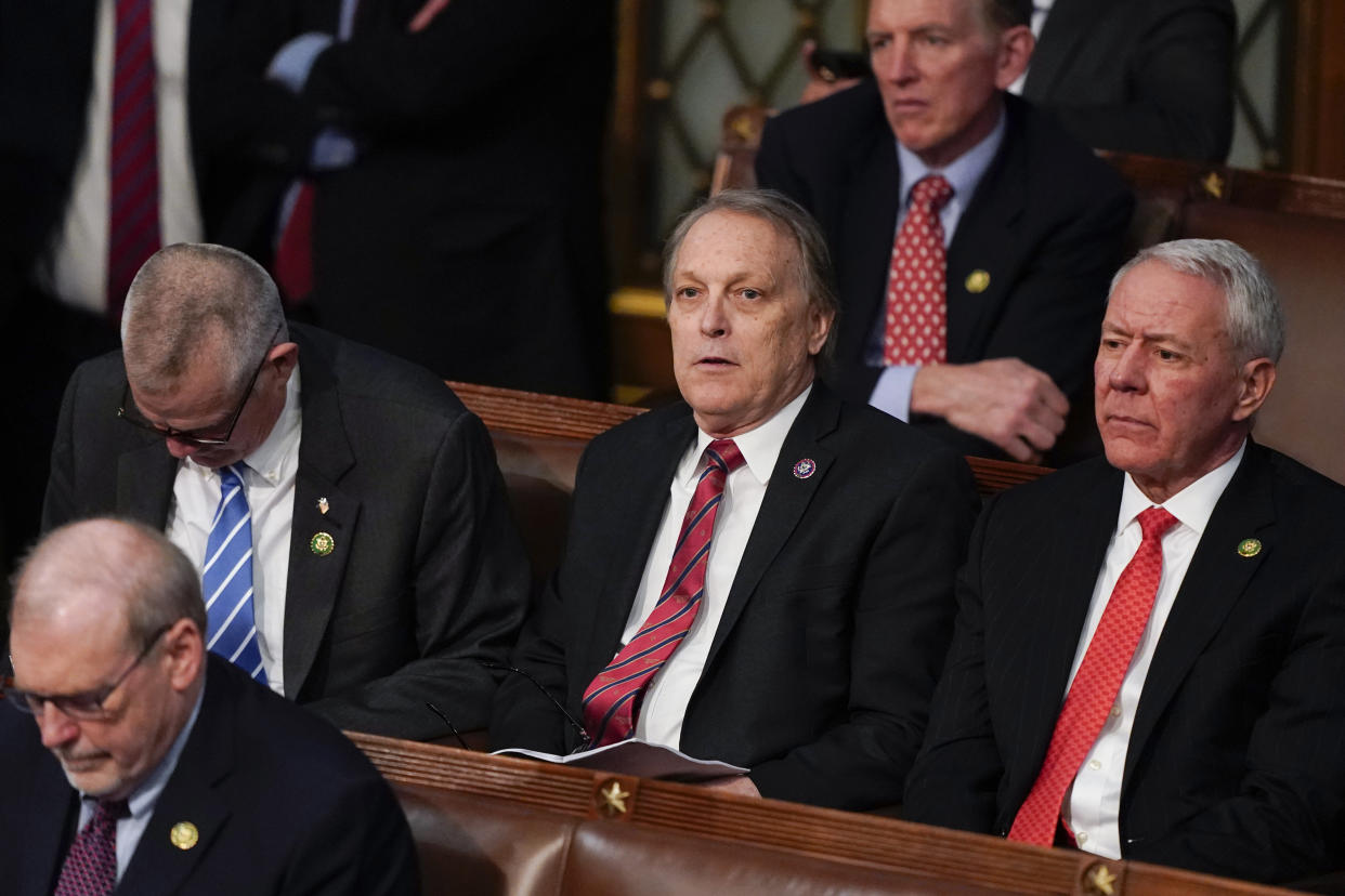 Rep. Andy Biggs, R-Ariz., listens as votes are cast for the next Speaker of the House on the opening day of the 118th Congress at the U.S. Capitol, Tuesday, Jan. 3, 2023, in Washington.(AP Photo/Alex Brandon)