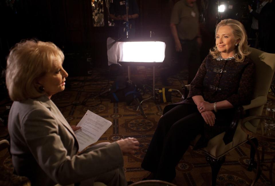 Walters with Hillary Clinton in 2012.