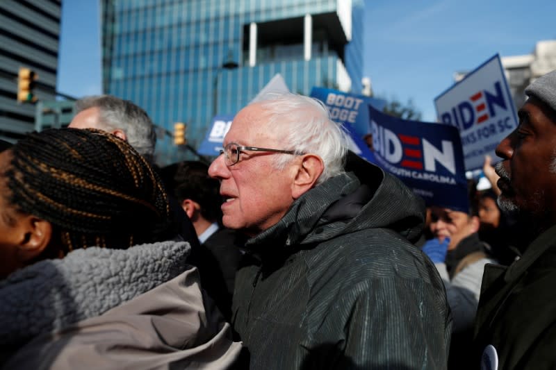 Democratic U.S. presidential candidate Senator Bernie Sanders attends the Martin Luther King Jr. (MLK) Day Parade in Columbia