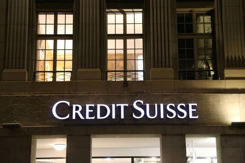 FILE PHOTO: The logo of Swiss bank Credit Suisse is seen in Bern