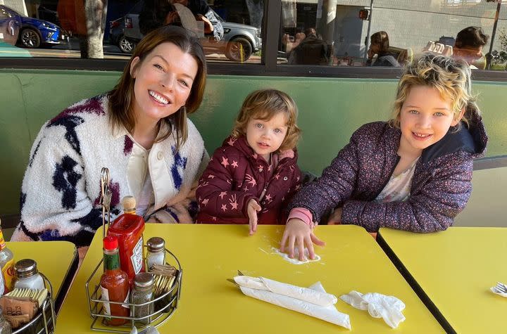 Milla Jovovich/instagram Milla Jovovich with two of her daughters