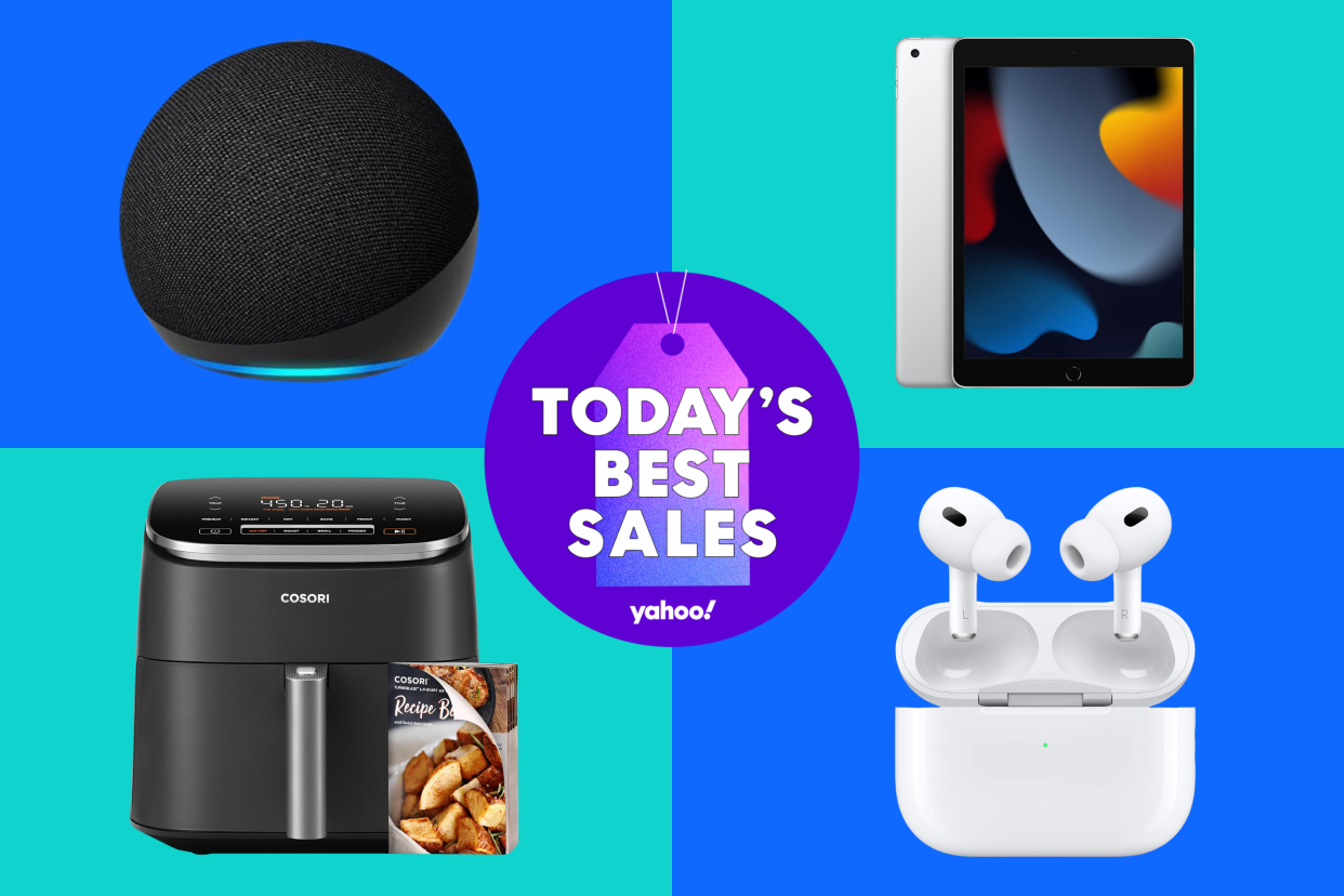 Amazon Echo Dot, Apple iPad (9th gen), Cosori air frye, AirPods Pro 2