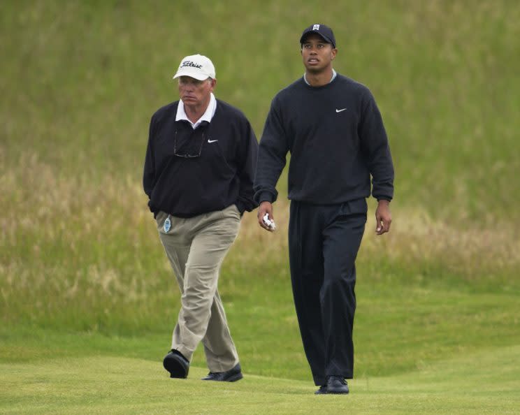 Butch Harmon and Tiger Woods worked together for years, including Woods’ most dominant. (Getty Images)