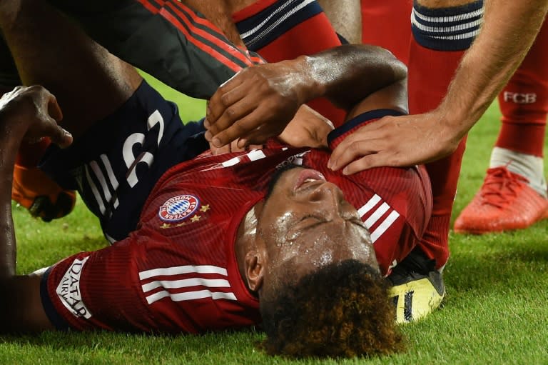 France winger Kingsley Coman is set to be sidelined 'for weeks' after the Bayern Munich star tore ankle ligaments for the second time this year in Friday's 3-1 win over Hoffenheim on the opening day of the 2018/19 Bundesliga season