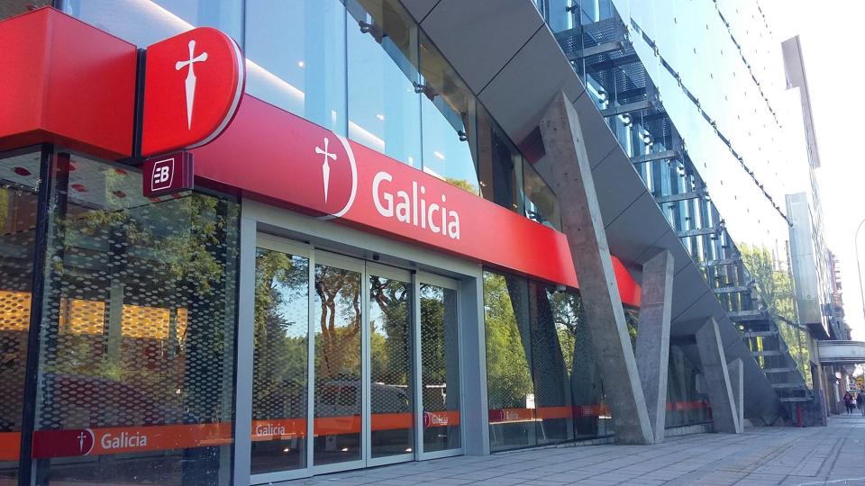 Imagen de una sucursal de Banco Galicia.