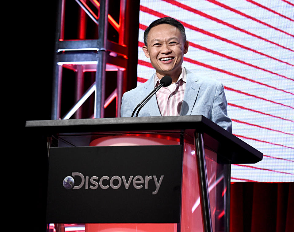 BEVERLY HILLS, CALIFORNIA - JULY 25: President & General Manager, TLC Howard Lee speaks onstage during the TLC portion of the Discovery, Inc.'s Summer 2019 TCA Tour at The Beverly Hilton Hotel on July 25, 2019 in Beverly Hills, California. (Photo by Amanda Edwards/Getty Images for Discovery)