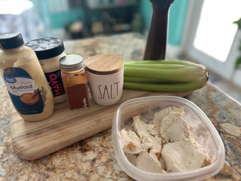 Ingredients for turkey salad