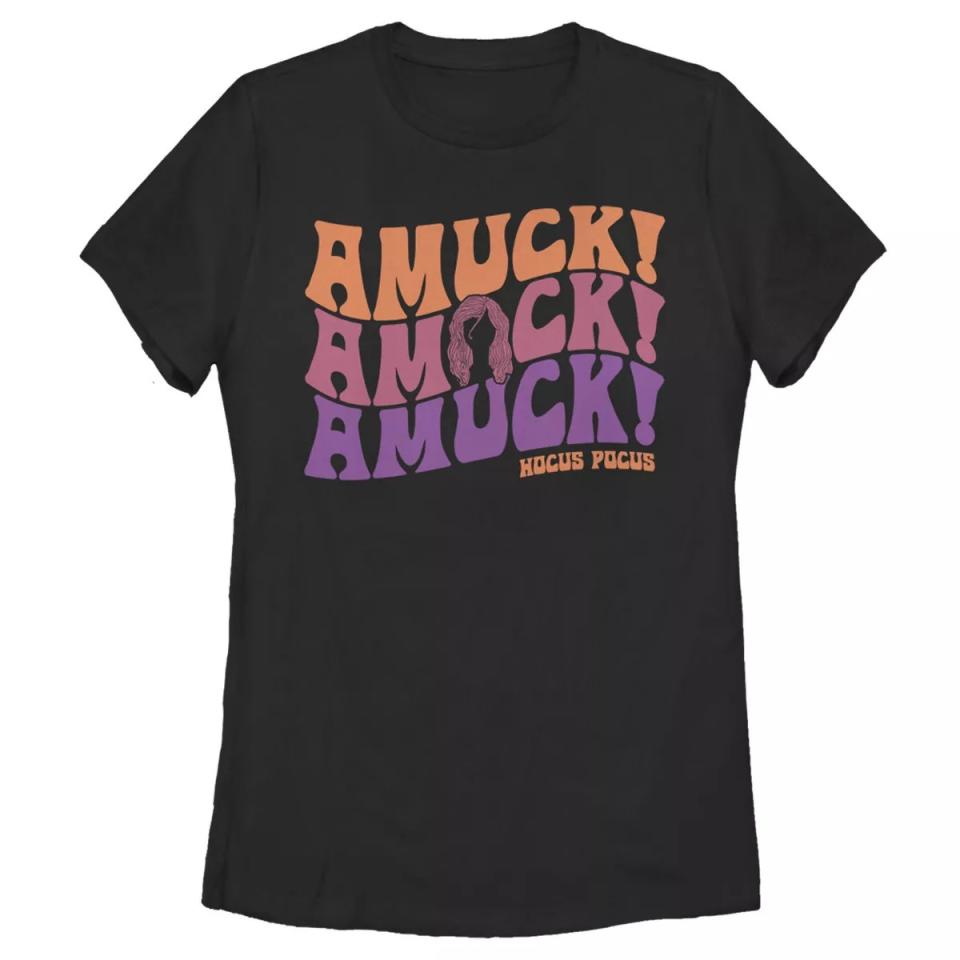 Women's Disney Hocus Pocus "Amuck" Phrase T-Shirt