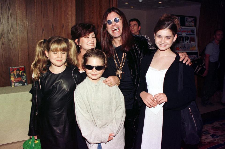 Ozzy Osbourne, wife Sharon and children Kelly, Jack and Aimee at the Kerrang Awards 1997 in London (PA)