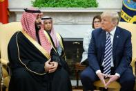 Several senior members of Trump's Republican Party said they believed Crown Prince Mohammed (L) was linked to the killing