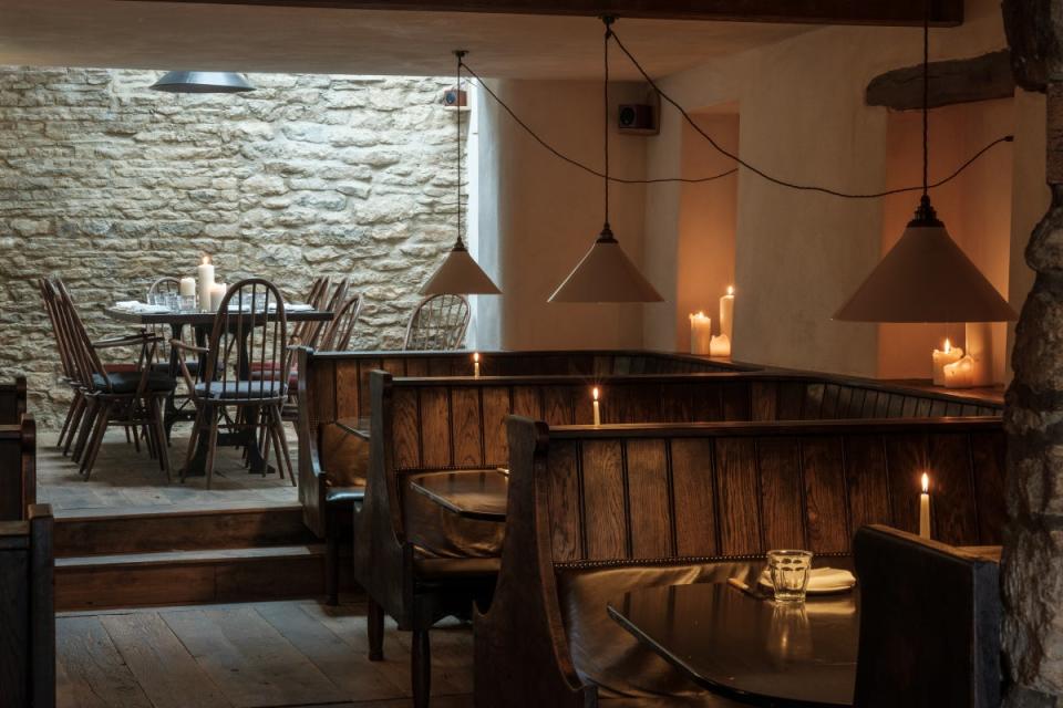 The bar at the 1500s inn has plenty of space for pints and pooches (The Bull Charlbury)