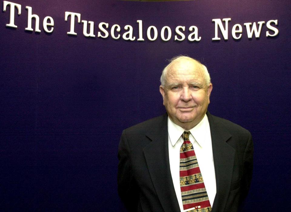 Ed Watkins began working at The Tuscaloosa News in 1947 and retired in 2000 after covering  sports and news throughout the West Alabama region. [Staff file photo]