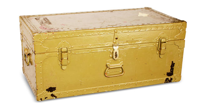 Vintage Military army footlocker Trunk storage