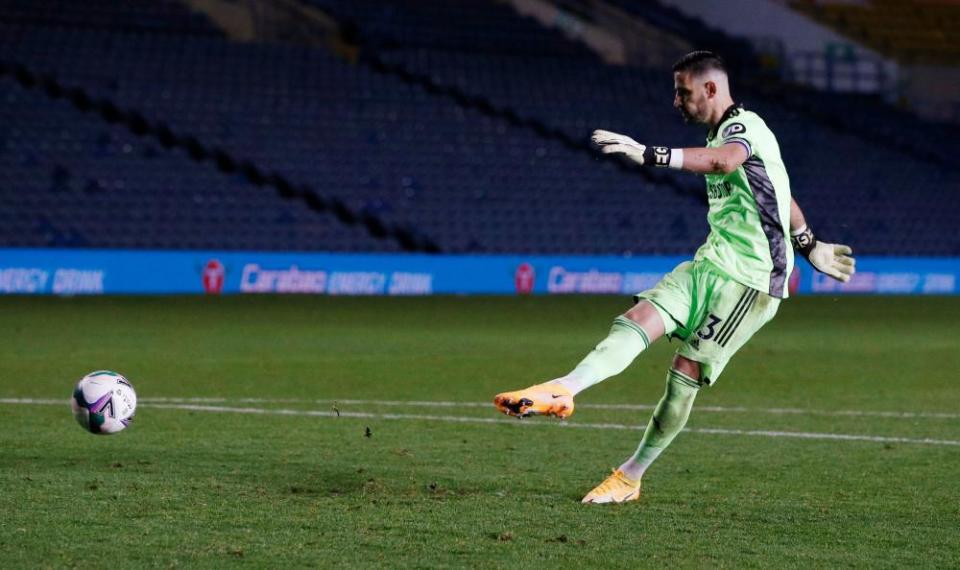 Casilla taking a penalty during their Milk Cup defeat to Hull.