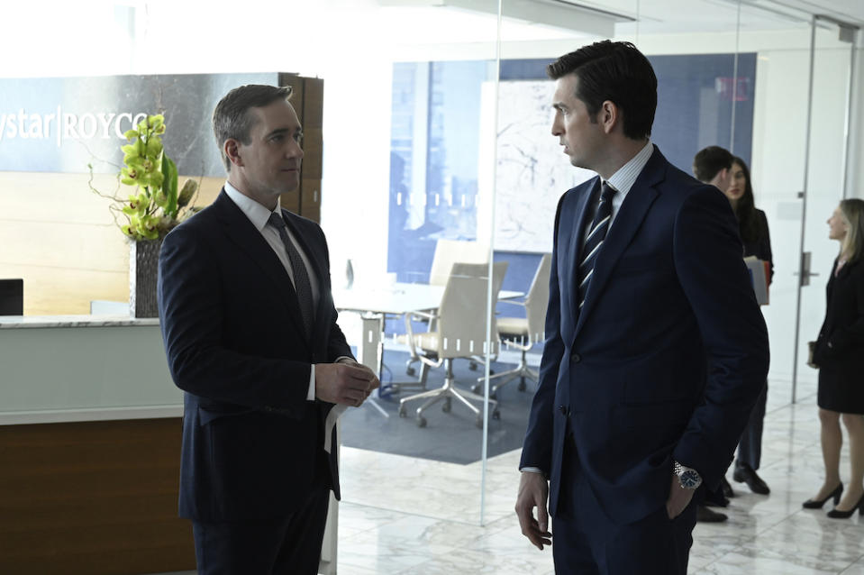 A photo from the production of episode 410 of “Succession”. Photo: David M. Russell/HBO ©2023 HBO. All Rights Reserved.