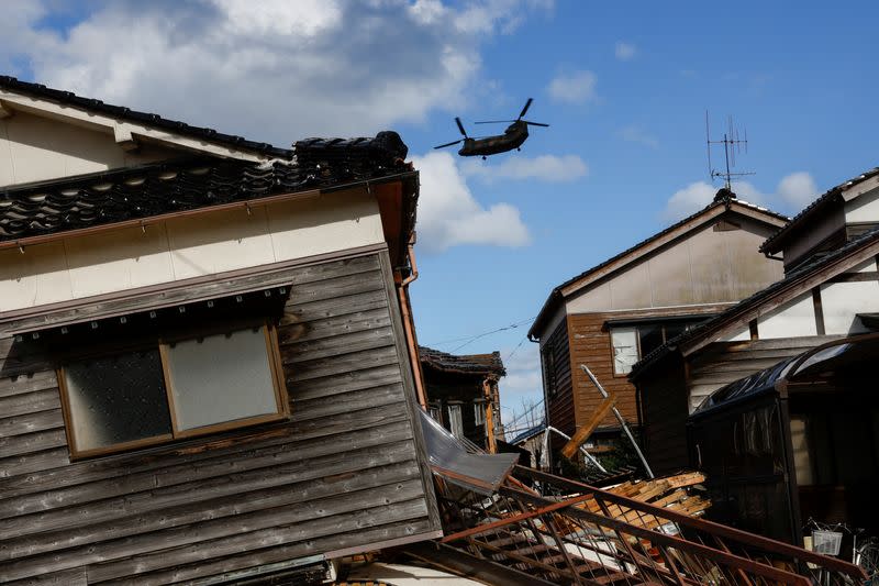 Aftermath of an earthquake, in Wajima