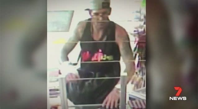 Jensen told petrol station staff he had a baby in a bag. Source: 7 News