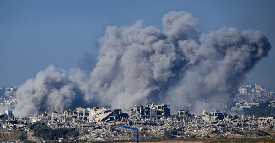 An Israeli strike inside Gaza on Tuesday (AFP via Getty Images)
