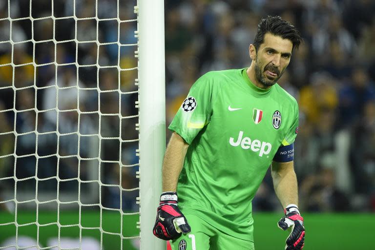 Juventus' goalkeeper and captain Gianluigi Buffon, seen during their UEFA Champions League quarter-final, 1st leg match against Monaco, at the Juventus Stadium in Turin, on April 14, 2015