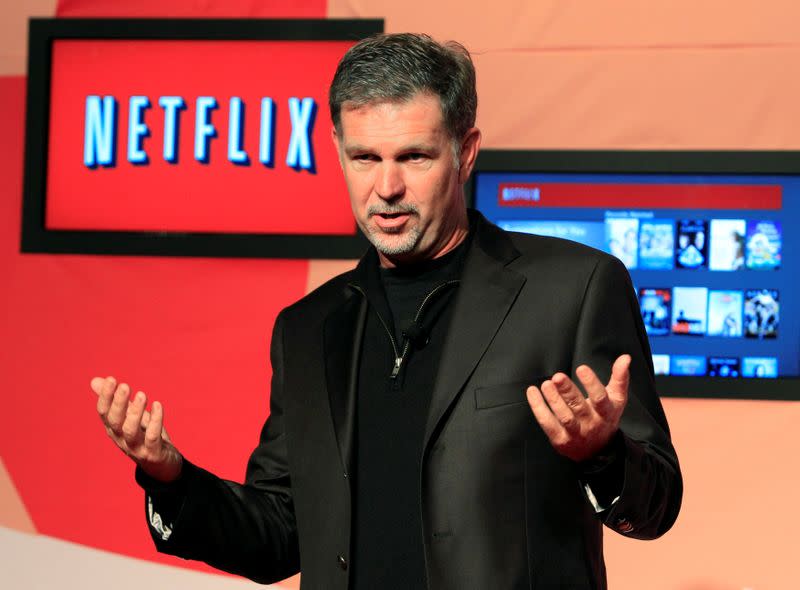 FILE PHOTO: Netflix CEO Hastings speaks during the launch of streaming internet subscription services for movies and television shows in Toronto