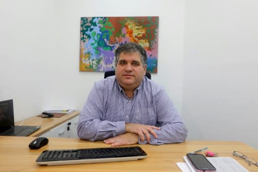 Yair Hass, who heads an association that supports people who leave religious communities in Israel, at his office in Jerusalem