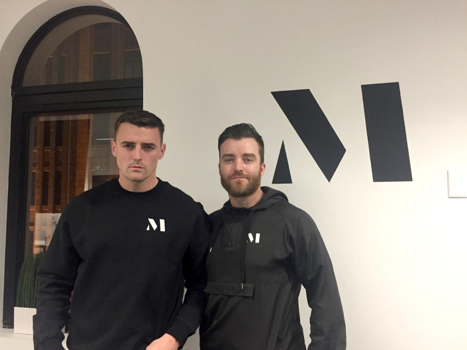 Luke O'Shaughnessy (left) and Paul O'Shaughnessy, two British brothers who have been hailed as heroes by police after they helped detain a knifeman in Sydney (Picture: PA)