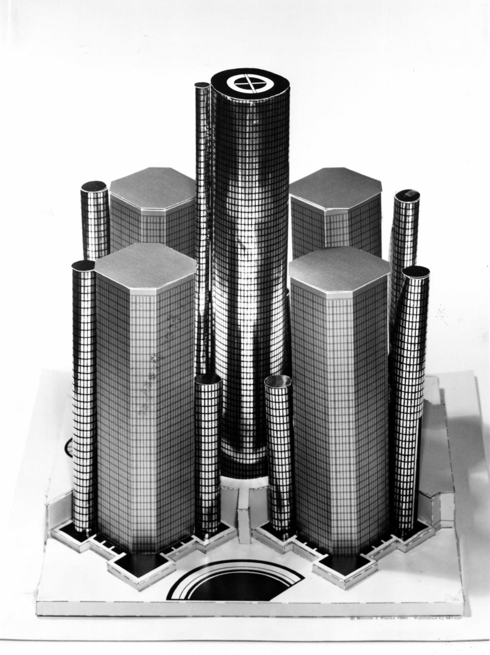A model of the original five Rencen towers.