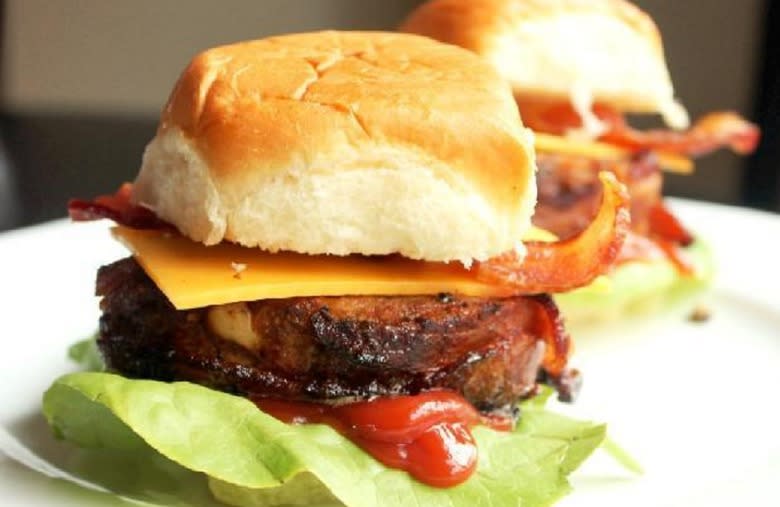 Bacon-Wrapped Meatloaf Sliders 