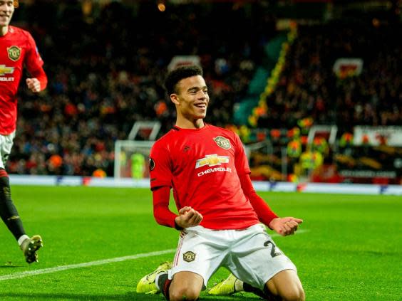 Greenwood celebrates scoring for United (EPA)