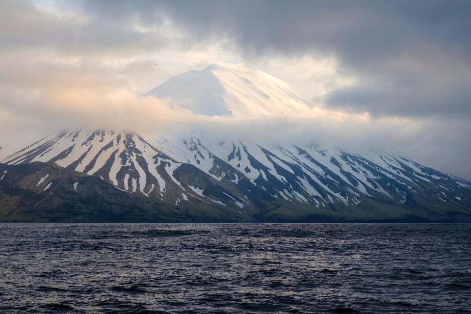 Tanaga Volcano. / Credit: Matt Loewen / Alaska Volcano Observatory