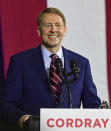 Democratic gubernatorial candidate Richard Cordray speaks at a campaign rally, Thursday, Sept. 13, 2018, in Cleveland. (AP Photo/David Dermer)