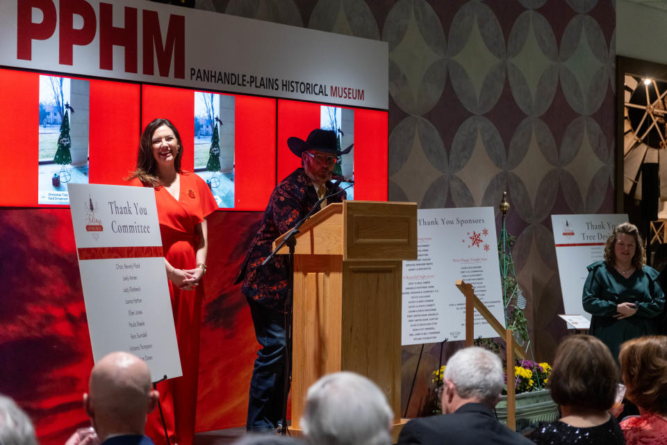 The Soul Saguaro Tree designed by John Kuen was among the many unique Christmas Trees auctioned off at the "Tree of Tidings" fundraiser Thursday night at the Panhandle-Plains Historical Museum in Canyon.