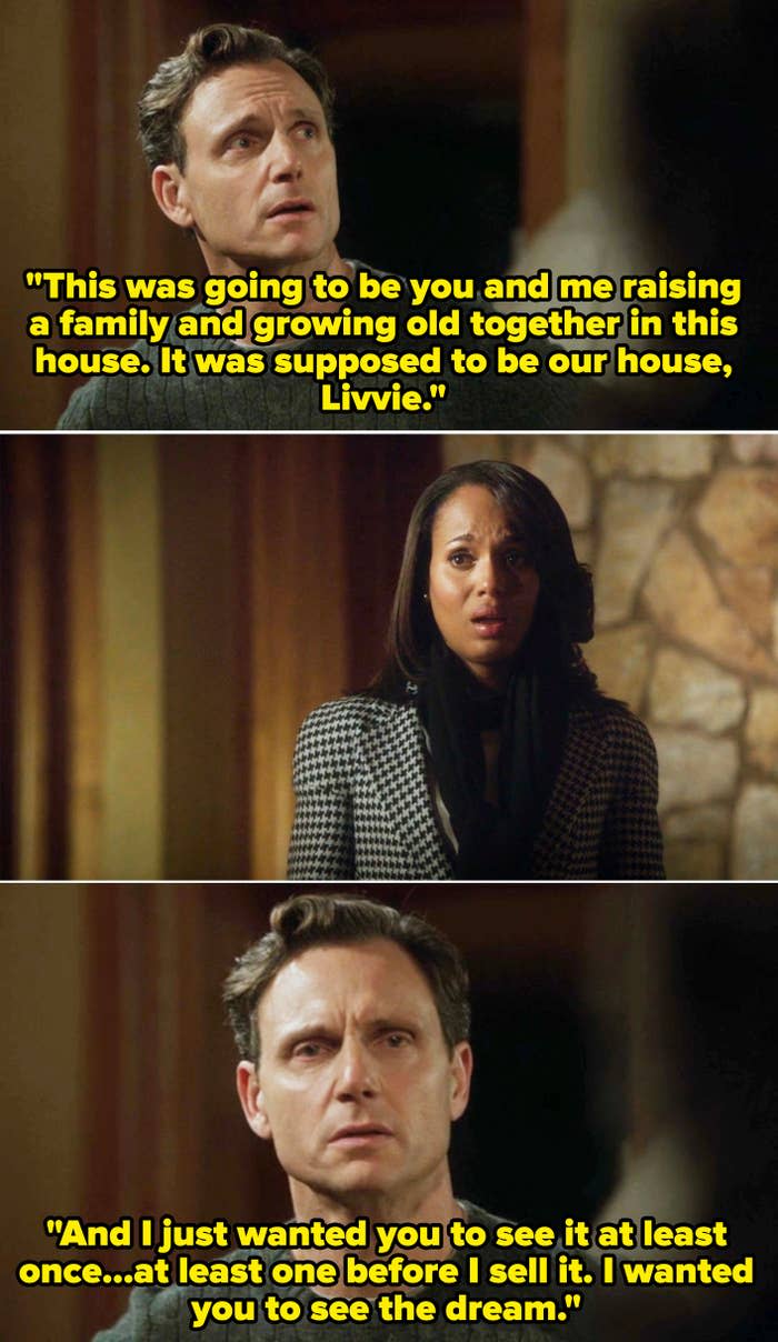 Tony Goldwyn and Kerry Washington in a tense scene from Scandal