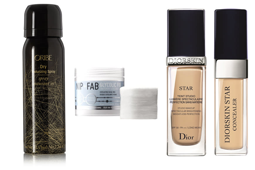 Madeleine Burke from The Daily Mark loves Oribe Dry Texturising Spray, $22. “It’s my go-to hair product to fix any bad hair day,” she says. She also recommends Dior Star Foundation, $77, which is “super long lasting and blend-able to boot” and Nip+Fab – Exfoliating Swipes, $29.95, "to quickly and effectively remove built up dead skin clearing the way for your serums and moisturisers to do their magic!"