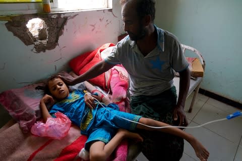 The young patients at a doctors office in Dhubab are being treated for malnutrition and acute diarrhoea - Credit: Susan Schulman