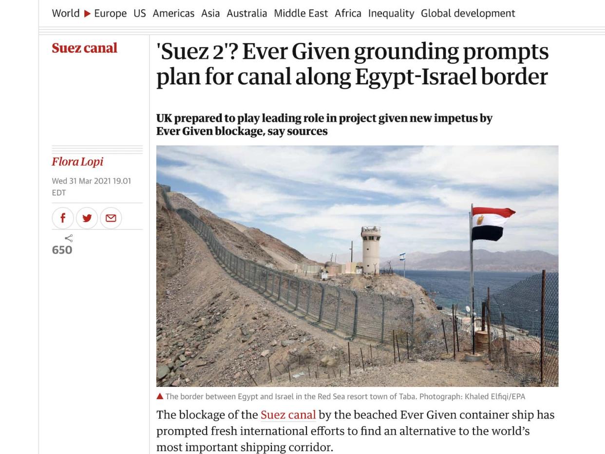 ever given suez canal guardian april fool turkey egypt